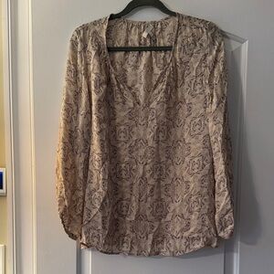 Joie Beige and Brown Floral Blouse